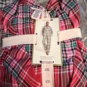 Victoria's Secret Red and Pink Flannel Long Pajamas